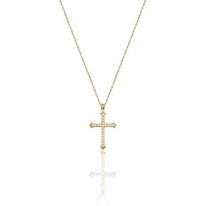 FLEURIE CROSS PENDANT SILVER_YELLOW / 62922031255