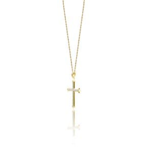 FLEURIE CROSS PENDANT SILVER_YELLOW / 62922031255