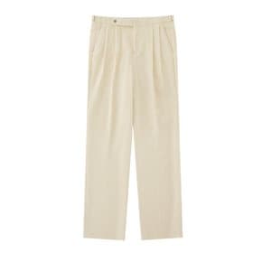 Corduroy adjust 2Pleats relaxed Trousers (Ecru)