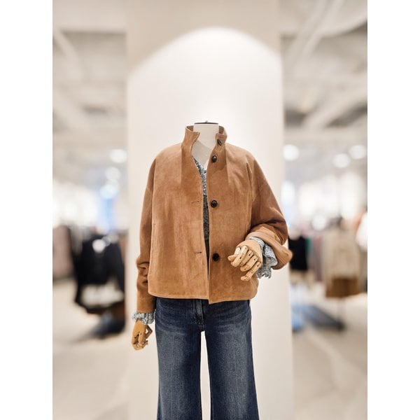 [파주점] [더아이잗컬렉션]양가죽 스웨이드 밴디드 점퍼 CSRBLT061