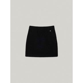 FUZZY TWEED SKIRT [BLACK]