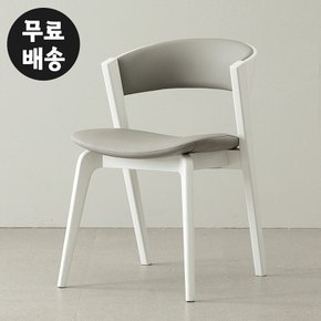 세젤 화이트 고무나무 원목 가죽 의자 체어 인테리어 식탁 주방 카페 CHAIR