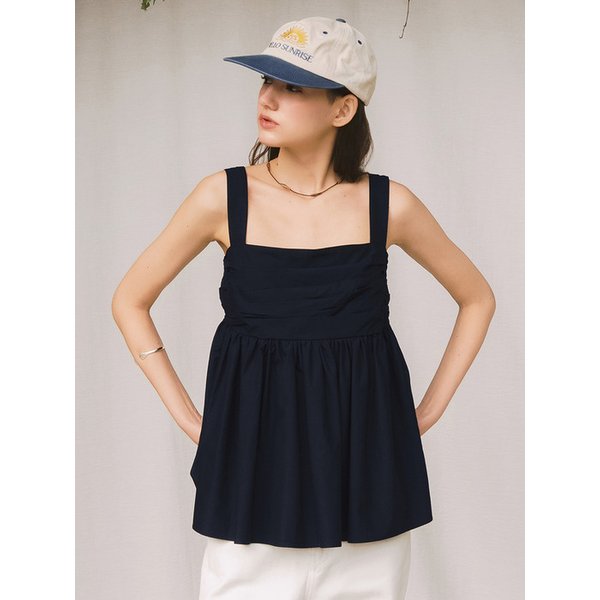 [리퍼브] G Soft Shirring Back Tie Sleeveless_2colors