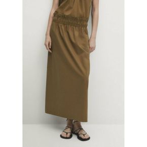 4753908 Massimo Dutti WITH GATHERED WAIST DETAIL - Maxi skirt camel