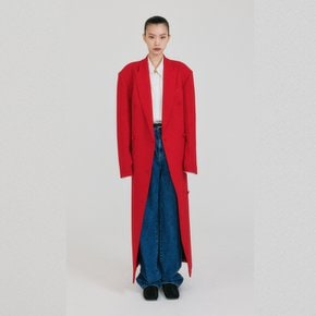 EENK ZABELLE Double-Breasted Coat - Red