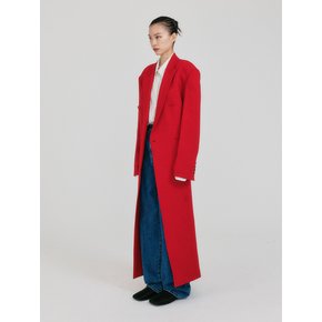 ZABELLE Double-Breasted Coat - Red