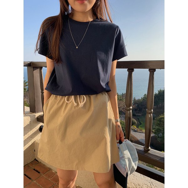 프리미엄 웨어러블 반팔티_네이비