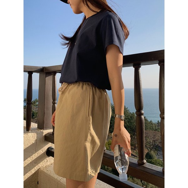 프리미엄 웨어러블 반팔티_네이비