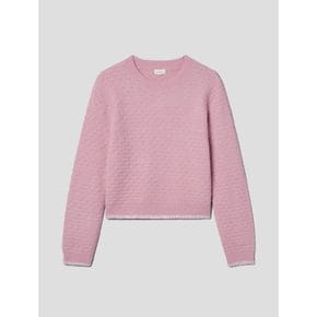 [정상가159,000원] Yak Blended Relax Fit Color Point Pullover  Pink (WE2Y51T79X)