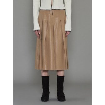 다이애그널 CUTTING PLEATS SKIRT_BEIGE