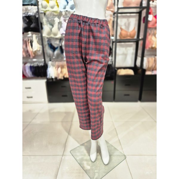 [시흥점] S 비너스 ) 폴리 기모 체크 나염 여성 홈웨어 바지  VEP3857F-PK
