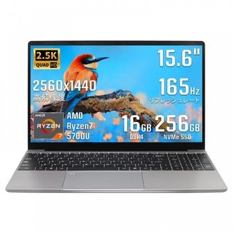  빈텍 15.6 AMD 라이젠7 5700U165HZ2.5K 16GB NVMe 5Win 11 MS 오피스2019 (16GB 256GB SSD)