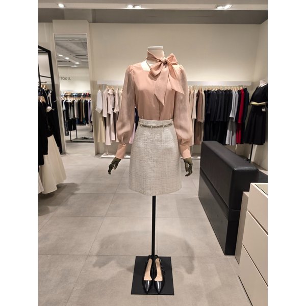 [파주점] 세트 타이 스퀘어넥 블라우스 + 트위드 미니 스커트 JS3B0BL921,JR3A0SK151