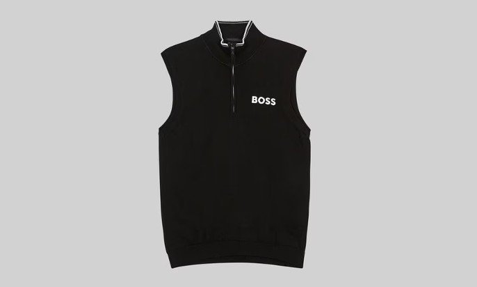 BOSS [WI][Green] 레귤러핏 골프 니트 조끼 블랙 (50510711001)