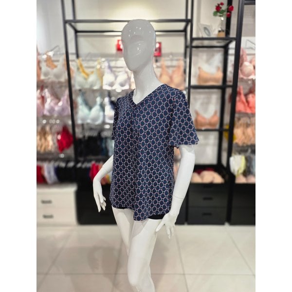 [시흥점] S 비너스 ) 폴리스판 50D 체인 나염 여성 이지웨어 상의 [VEV3919F-NB]