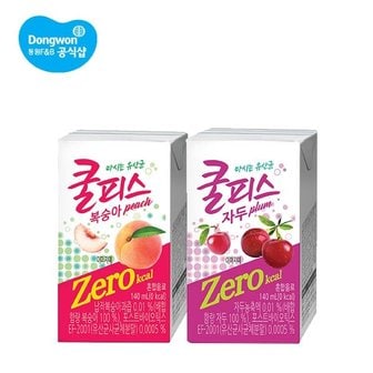 동원 (G) 동원 쿨피스 제로 테트라 140ml 24개 복숭아/자두