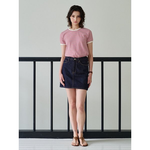 Basic Mini Denim Skirt_Deep Blue