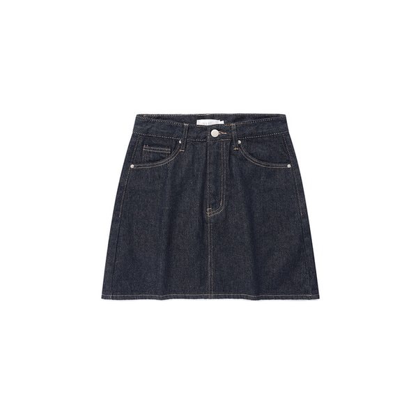 Basic Mini Denim Skirt_Deep Blue