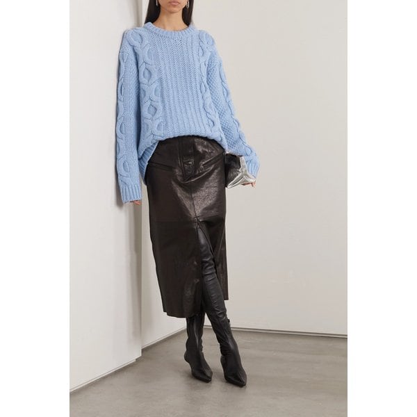 케이트 루피타 케이블 니트 캐시미어 스웨터 라이트 블루 46376663162777216