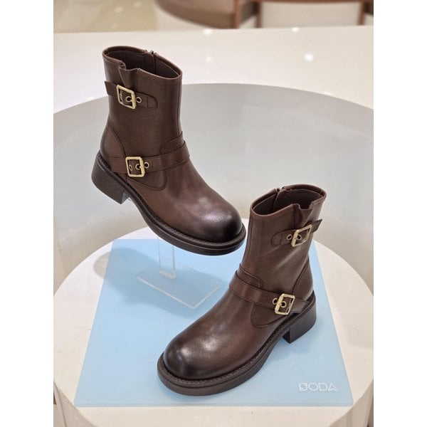 [시흥점] 여성 버클 장식 워커 부츠 (FRB504)