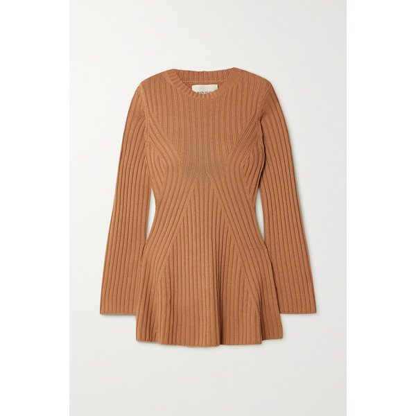 루루 드 시종 아사엘 리브 메리노 울 미니 원피스 45666037504532305