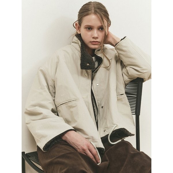 HIGH NECK FLEECE JUMPER_LIGHT GRAY