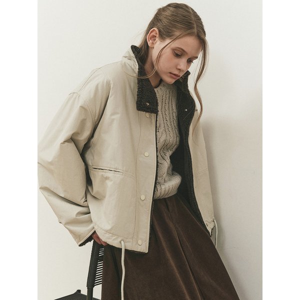 HIGH NECK FLEECE JUMPER_LIGHT GRAY