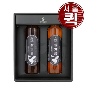 [서울퀵배송][바로배송]명품5호 대용량 국산 참기름500ml + 생들기름500ml 선물세트