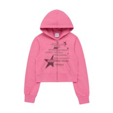 ADLV WORLD TOUR CROP HOODIE ZIP UP DARK PINK