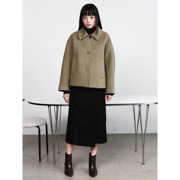 Dolman Sleeve Short Coat  Khaki (KE5X30M18H)