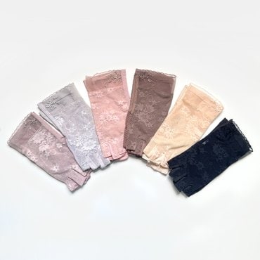 메르시밴드 플라워 레이스 반장갑 6color