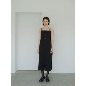 Two-way Button Dress_black