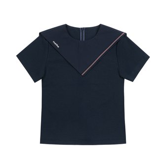 MARTINE GOLF [정상가 198000원]여성 마린카라 크롭 티셔츠 네이비 (Q0C120849)