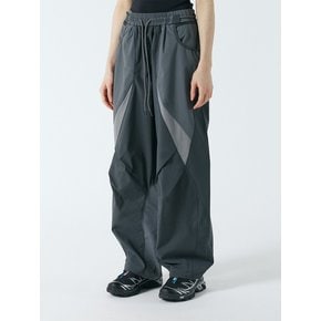 UNISEX S-TEX 패널 와이드 밴딩 팬츠_CHARCOAL GRAY
