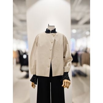 아이잗컬렉션 [파주점] [더아이잗컬렉션]양가죽 더블 버튼 라운드넥 자켓 CN1ALT01