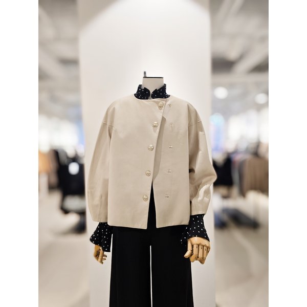 [파주점] [더아이잗컬렉션]양가죽 더블 버튼 라운드넥 자켓 CN1ALT01