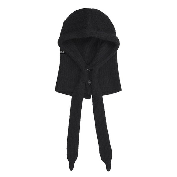SOFT KNIT HOOD BALACLAVA_BLACK