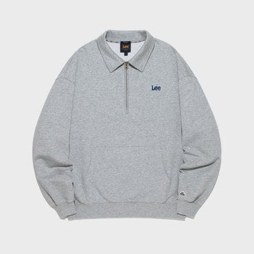 LEE 스몰 트위치 로고 하프 집업 맨투맨 그레이 LE2501CR09GR