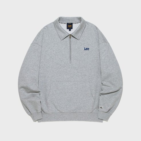 LEE 스몰 트위치 로고 하프 집업 맨투맨 그레이 LE2501CR09GR