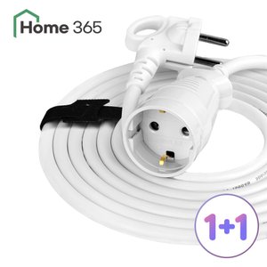 Home365 1+1 홈365 국산 16A 전기연장선 1구 멀티탭 3m (원형)/ 1구 연장선 캠핑용 가정용