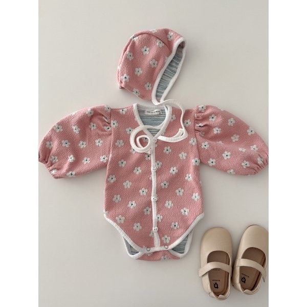 26 봄 꽃봉슈트+보넷set_핑크