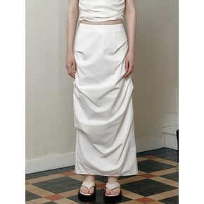 draped maxi skirt (white)