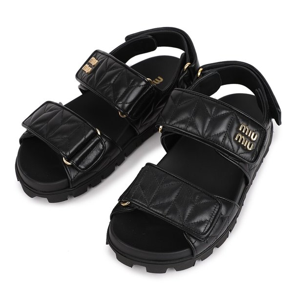 라프리마 미우미우 마테라쎄 나파 가죽 스포츠 샌들 5X135E-88T-F0002