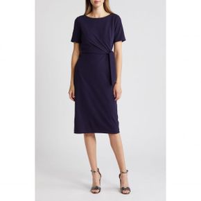 5072644 Tahari ASL Side Tie Short Sleeve Sheath Dress