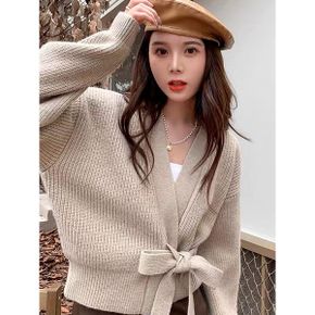 메이큰 랩핑 리본 니트 가디건 7color_P371265792