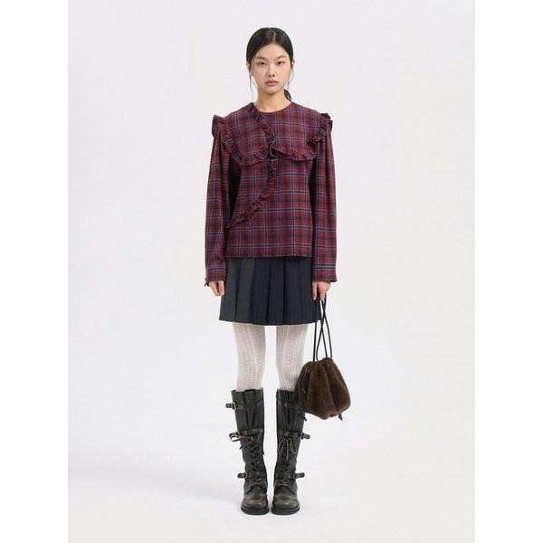 Frill Point Check Blouse (red) LFSAW25400REX
