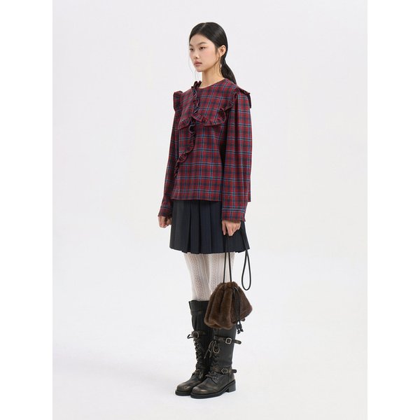 Frill Point Check Blouse (red) LFSAW25400REX