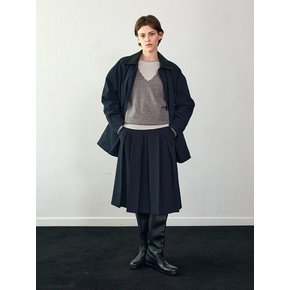 Faux Leather Collar Safari Jacket