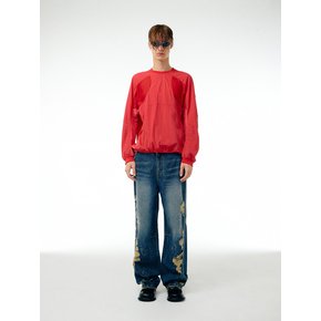 Paneled nylon top (Red)