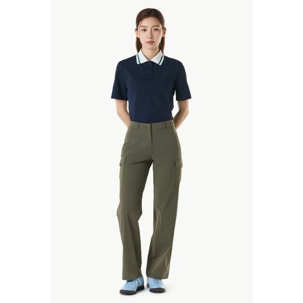 [여주점] 여성 아웃포켓 포인트 세미 와이드 팬츠 GQ222LPT52 KHAK